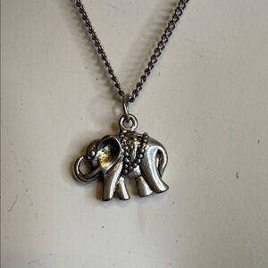 Silver Elephant Pendant Necklace